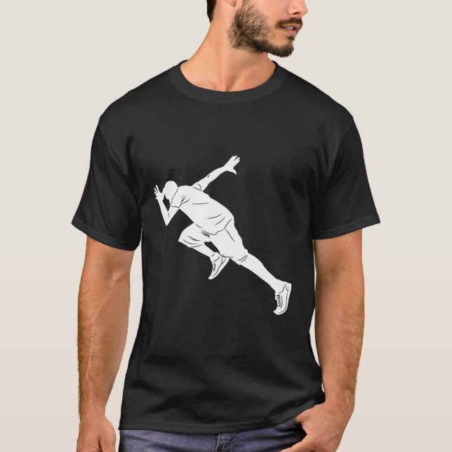 T-shirt Coureur de sprinter Silhouette Sprint (Devant)