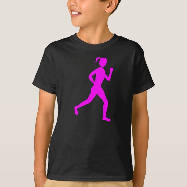 T-shirt Coureur (Femme) - Magenta (Devant)