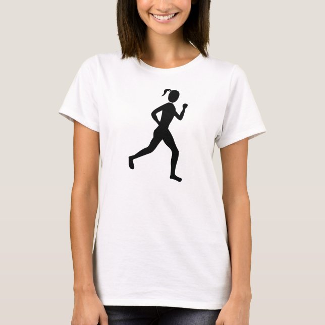T-shirt Coureur (Femme) - Noir (Devant)