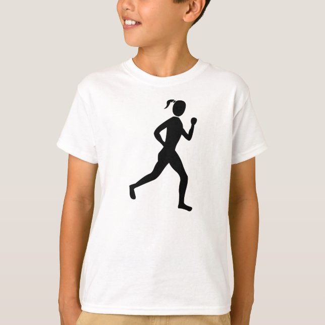 T-shirt Coureur (Femme) - Noir (Devant)