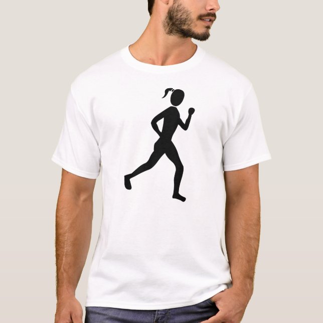 T-shirt Coureur (Femme) - Noir (Devant)