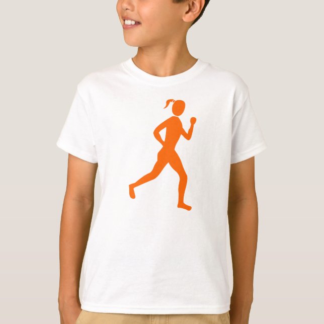 T-shirt Coureur (Femme) - Orange (Devant)