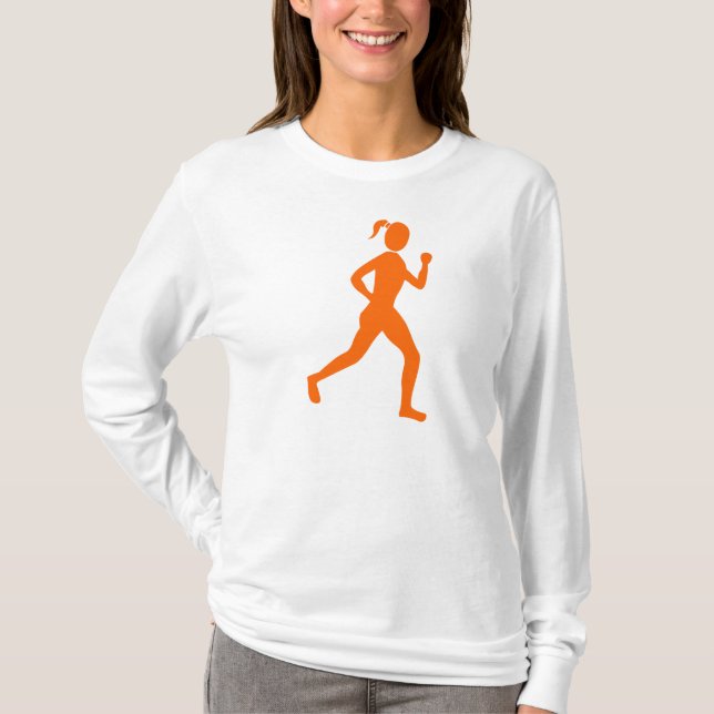 T-shirt Coureur (Femme) - Orange (Devant)