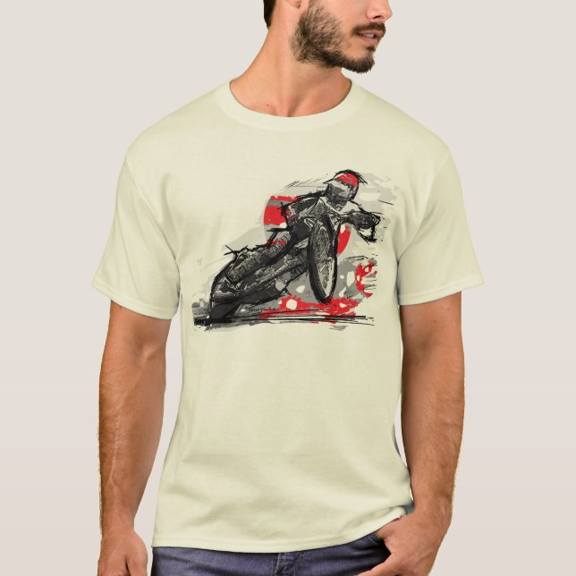 T-shirt Coureur frais de moto de speed-way (Devant)