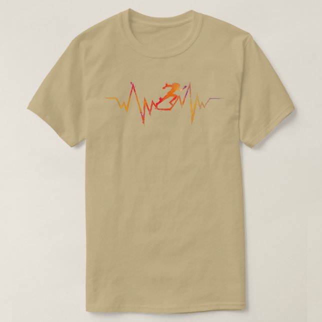 T-shirt Coureur Heartbeat Cool cadeau pour la femme et les (Design devant)