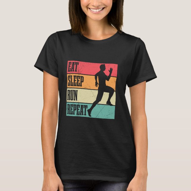 T-shirt Coureur MANGER DORMIR COURIR RÉPÉTER Jogging Cours (Devant)
