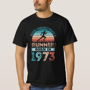 T-shirt Coureur né en 1973 50e anniversaire Cadeau coureur