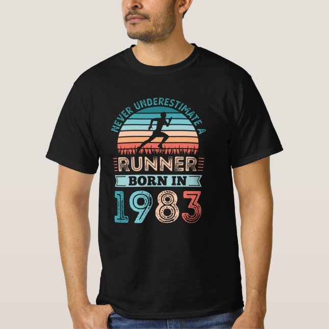 T-shirt Coureur né en 1983 40e anniversaire Cadeau coureur (Devant)