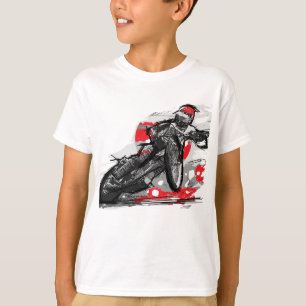 T-shirt Coureur plat de moto de voie de speed-way