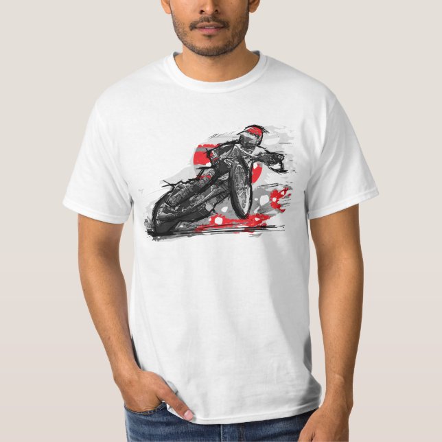 T-shirt Coureur plat de moto de voie de speed-way (Devant)