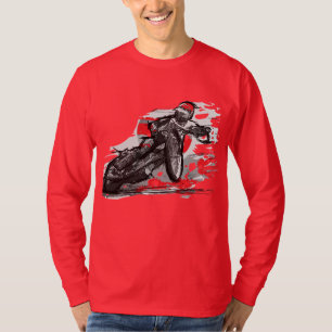 T-shirt Coureur plat de moto de voie de speed-way