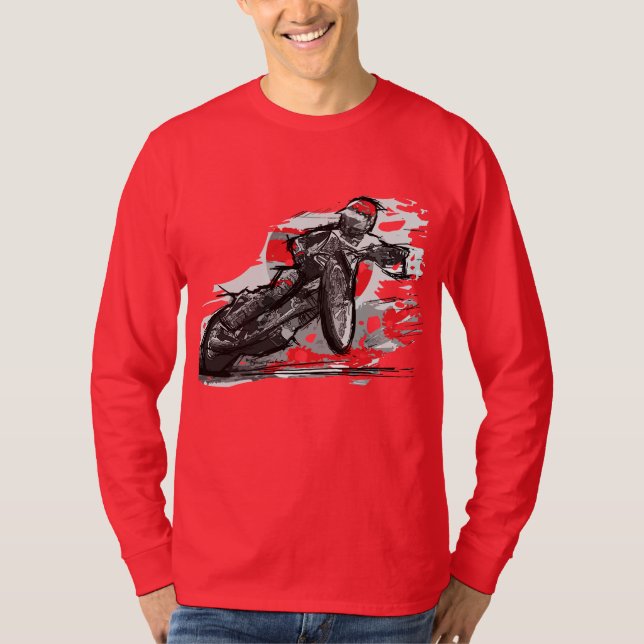 T-shirt Coureur plat de moto de voie de speed-way (Devant)