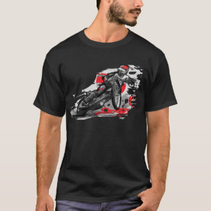 T-shirt Coureur plat de moto de voie de speed-way
