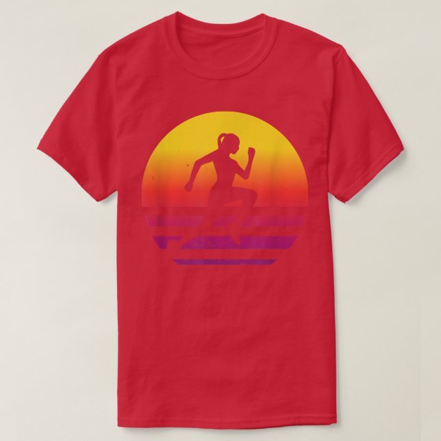 T-shirt Coureur rétro, motivation, jogging (Design devant)