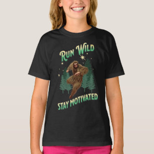 T-shirt Coureur Sauvage, Restez Motivé Bigfoot Drôle