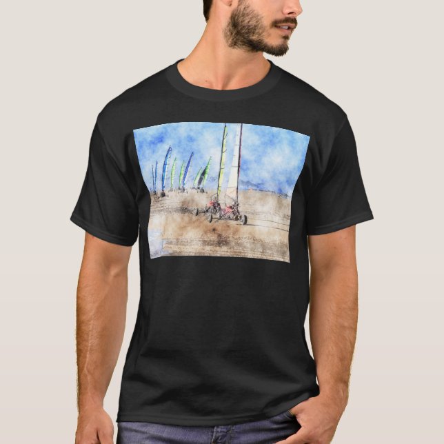 T-shirt Coureurs de Blokart sur la plage (Devant)