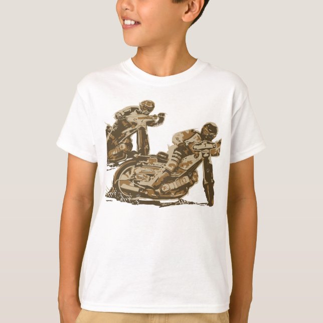T-shirt Coureurs de moto de speed-way (Devant)