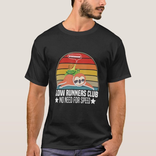 T-shirt Coureurs Lents Club Pas Besoin De Vitesse Tortue F (Devant)