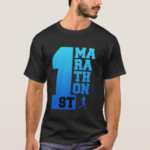 T-shirt Coureurs Première 1ST MARATHON Courir Funny Marath