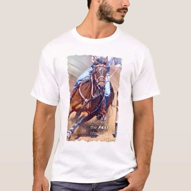T-shirt Courez avec l'emballage rapide de baril de foule (Devant)