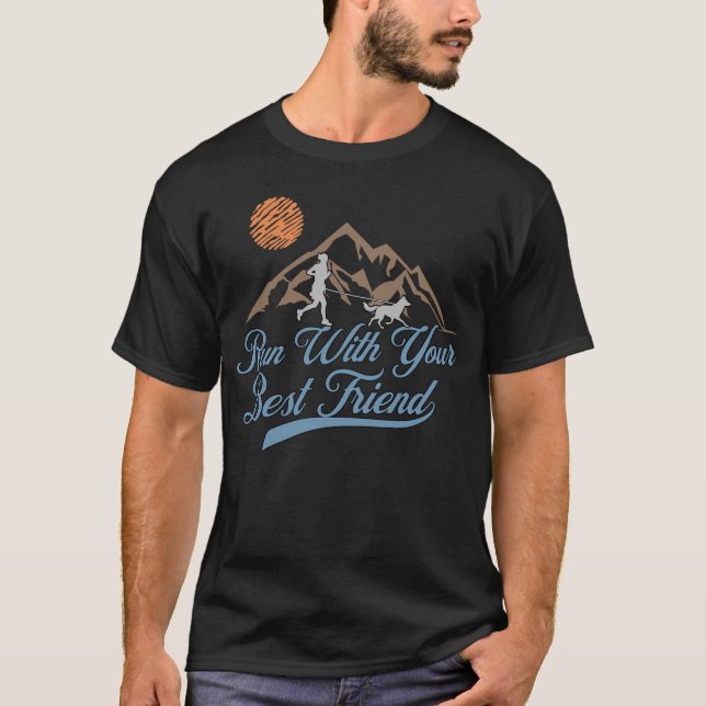 T-shirt Courez Avec Votre Meilleur Ami Canicross Courir Le (Devant)