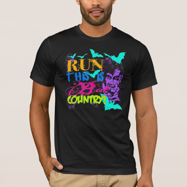 T-shirt courez ceci est pays de batte (Devant)