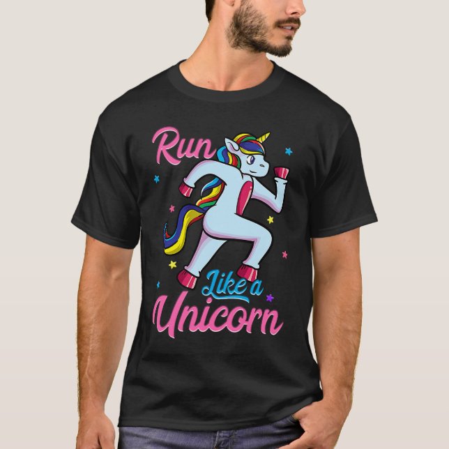 T-shirt Courez comme une Unicorn Track & Field Runner 5K M (Devant)