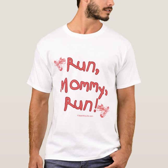 T-shirt Courez la maman courue - rose (Devant)