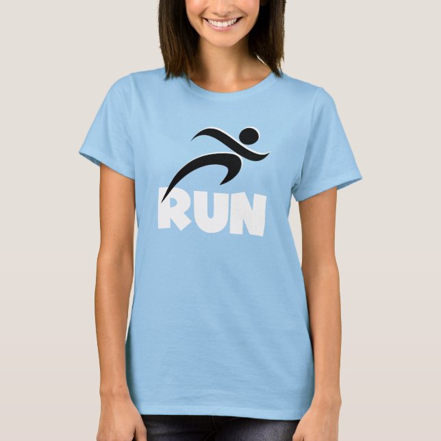 T-shirt COUREZ le fonctionnement blanc de forme physique (Devant)