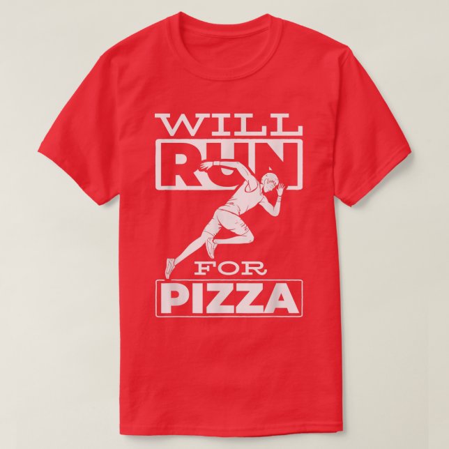 T-shirt Courez Pour Pizza Marathon Runner T (Design devant)