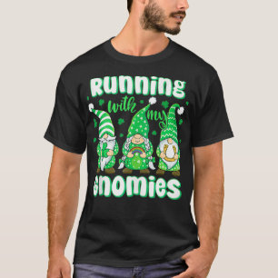 T-shirt Courir Avec Mes Gnomies Lucky Irish Clovers St Pat