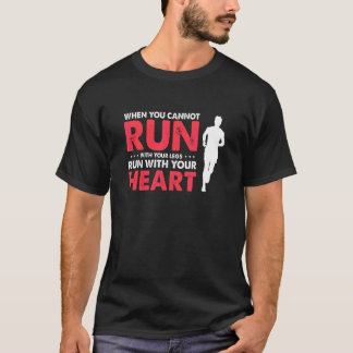 T-shirt Courir avec votre cœur Cool Présent motivant de co