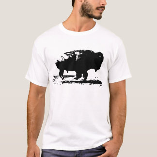 T-shirt Courir Buffalo Bison Pop Art