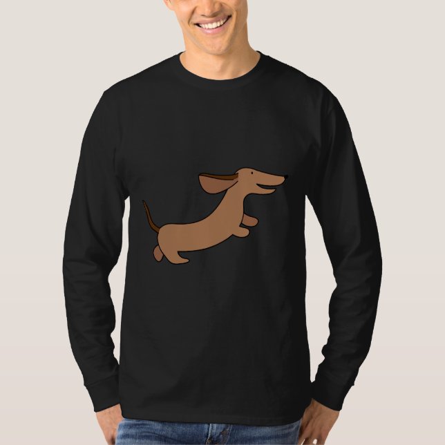 T-shirt Courir Dachshund Sausage Chien Illustré (Devant)
