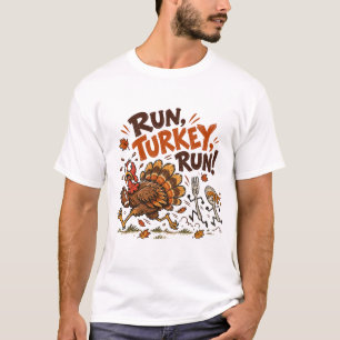 T-shirt Courir Dinde Courir Football Drôle de Thanksgiving