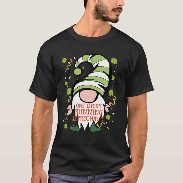 T-shirt Courir Funny St Patrick's Day Lucky Gnome Family (Devant)