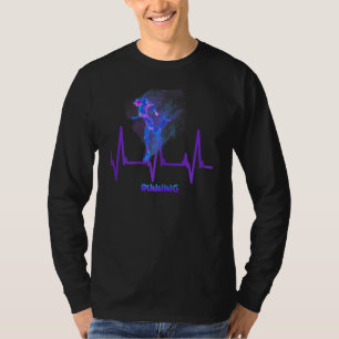 T-shirt Courir Jogging Heartbeat Pour Les Coureurs Joggers