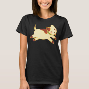T-shirt Courir Le Chien Dans Brown Cute