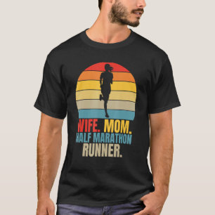 T-shirt Courir Marathoner Femme Maman Moitié Mararthon Cou