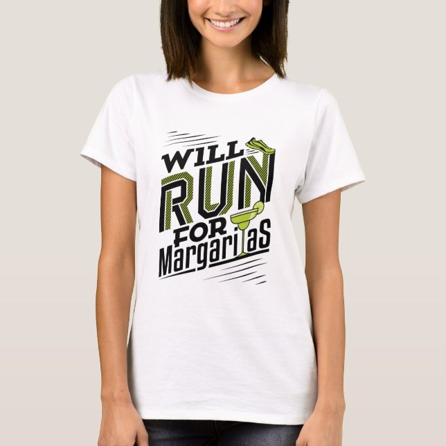 T-shirt Courir pour Margaritas Cinco de May Running (Devant)