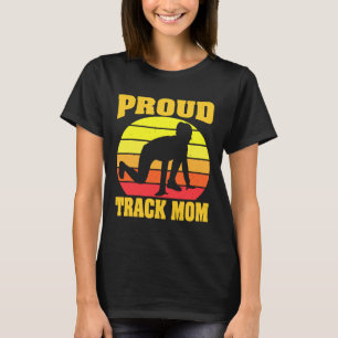 T-shirt Courir - Proud Track Mom Vintage Retro Sunset Dau