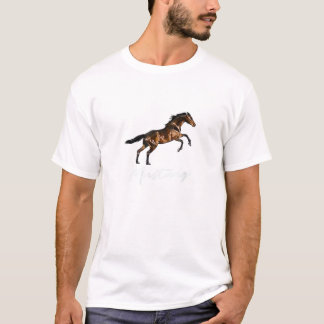 T-shirt Courir Sauvage Mustang Cheval race Equestre Lover