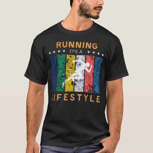 T-shirt Courir son un tee drôle de mode de vie (Devant)