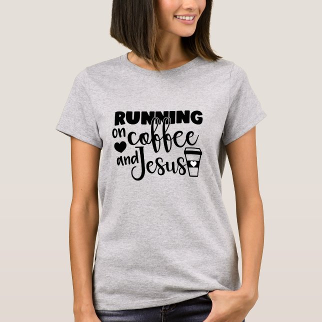 T-shirt Courir Sur Café & Jésus (Devant)