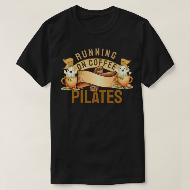 T-shirt Courir Sur Pilates De Café (Design devant)