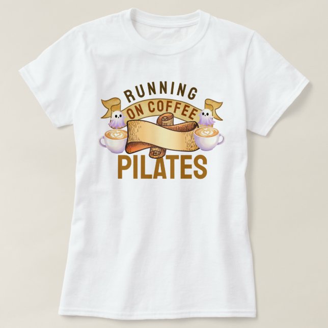 T-shirt Courir Sur Pilates De Café (Design devant)