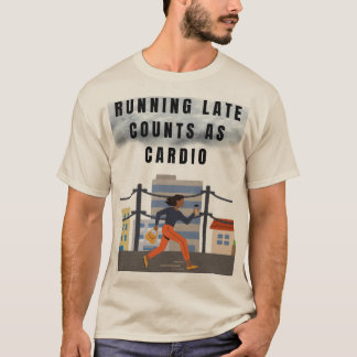 T-shirt Courir tard compte comme Cardio - Drôle Gym Tee