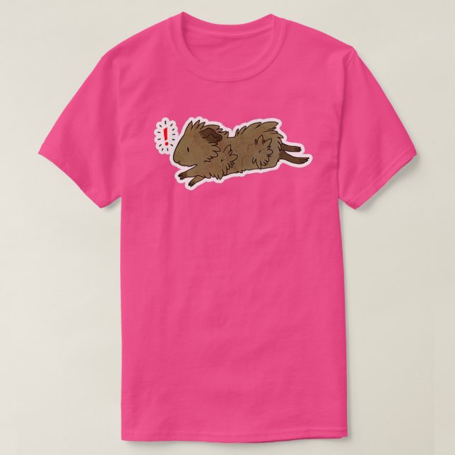 T-shirt Courir un autocollant de cochon de Guinée Abyssini (Design devant)