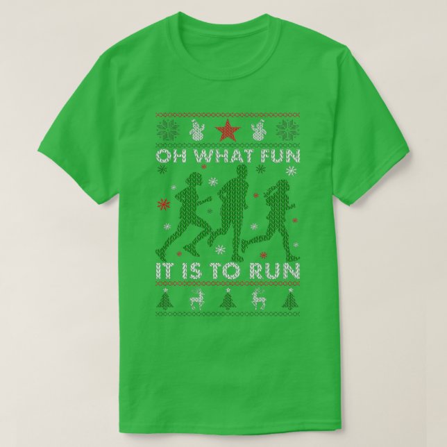 T-shirt Courir un Noël moche (Design devant)