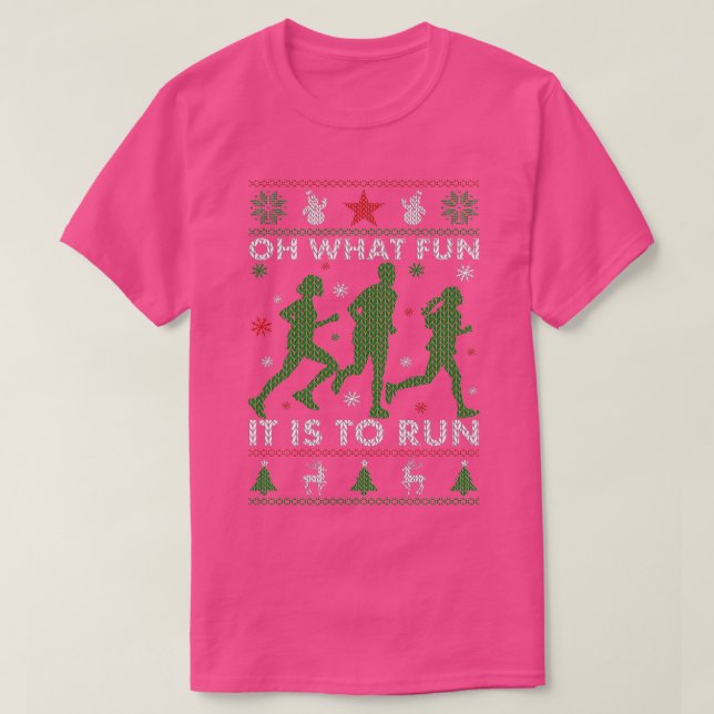T-shirt Courir un Noël moche (Design devant)